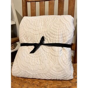 Sherry Kline Bedding‎ Cashmere Velvet Quilted Comforter Ivory Queen Size